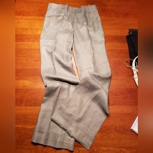J. Crew "Favorite Fit" Linen Trousers, Size 2, medium grey.